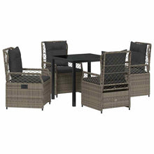 Tuin eettafelset 5 pcs Grijs poly rattan