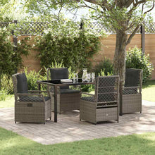 Tuin eettafelset 5 pcs Grijs poly rattan