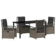Tuin eettafelset 5 pcs Grijs poly rattan