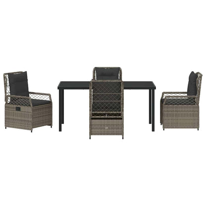Tuin eettafelset 5 pcs Grijs poly rattan