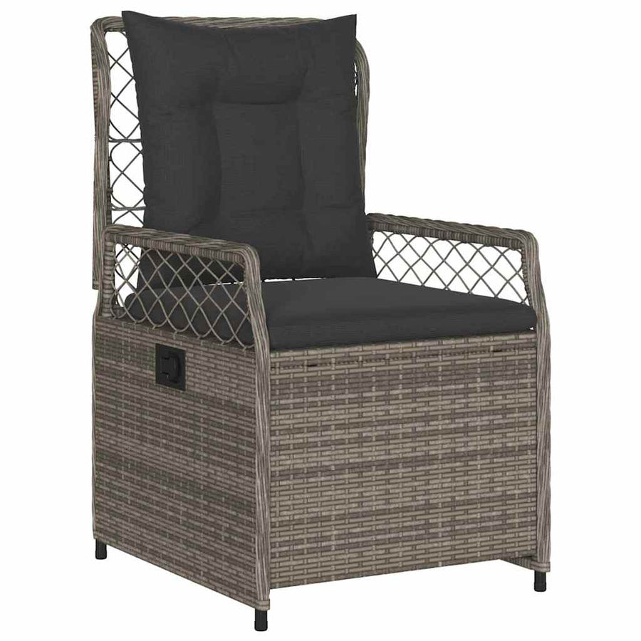 Tuin eettafelset 7 pcs Grijs poly rattan
