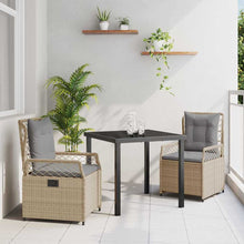 Tuin eettafelset 3 pcs Beige en Licht Grijs poly rattan