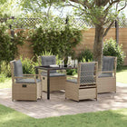 Garden dining set 5 pcs Beige and Light Grey poly rattan
