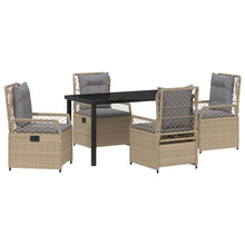 Tuin eettafelset 5 pcs Beige en Licht Grijs poly rattan