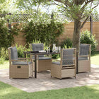 Garden dining set 5 pcs Beige and Light Grey poly rattan