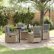Tuinset poly rattan 5-delig beige lichtgrijs