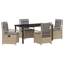 Tuin eettafelset 5 pcs Beige en Licht Grijs poly rattan