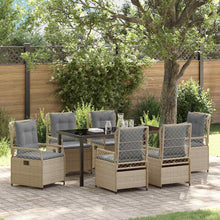 Tuin eettafelset 7 pcs Beige en Licht Grijs poly rattan