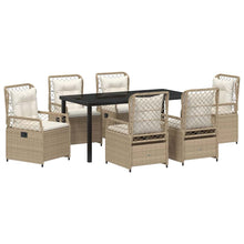 Tuin eettafelset 7 pcs Beige en Crème Wit poly rattan