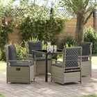 Tuinset poly rattan lichtgrijs 5-delig