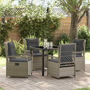 Garden dining set 5 pcs Light grey poly rattan