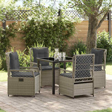 Tuin eettafelset 5 pcs Lichtgrijs poly rattan