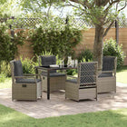 Garden dining set 5 pcs Light grey poly rattan
