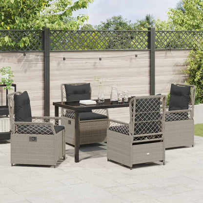 Tuin eettafelset 5 pcs Lichtgrijs poly rattan