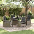 Garden dining set 5 pcs Light grey poly rattan