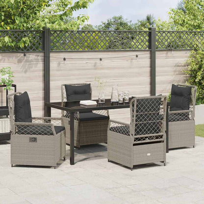 Tuin eettafelset 5 pcs Lichtgrijs poly rattan