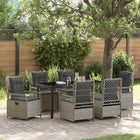 Garden dining set 7 pcs Light grey poly rattan
