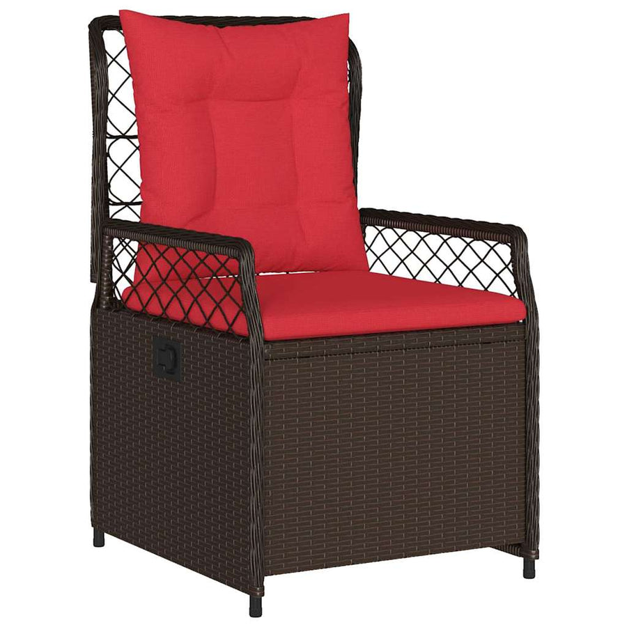Tuin Eettafelset 7 Pcs Bruin Poly Rattan