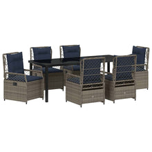 Tuin Eettafelset 7 Pcs Grijs Poly Rattan