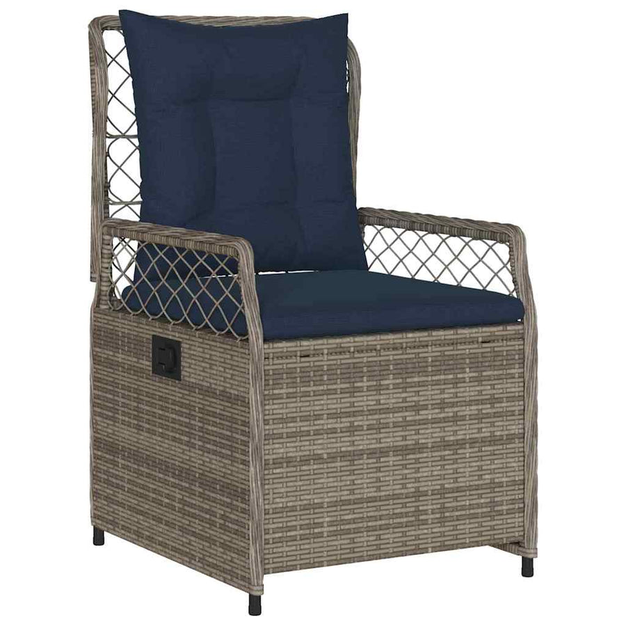 Tuin Eettafelset 7 Pcs Grijs Poly Rattan