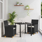 Tuinset 3-delig poly rattan zwart
