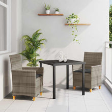 Tuin eettafelset 3 pcs Grijs poly rattan
