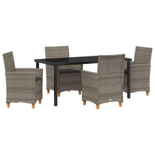 Tuin eettafelset 5 pcs Grijs poly rattan