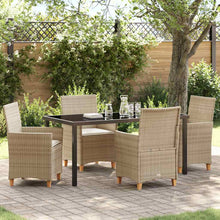 Tuin eettafelset 5 pcs Beige poly rattan