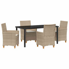 Tuin eettafelset 5 pcs Beige poly rattan