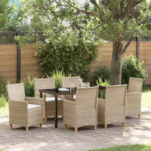 Tuin eettafelset 7 pcs Beige poly rattan