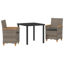Tuin eettafelset 3 pcs Grijs poly rattan
