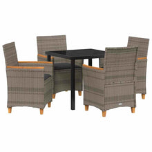 Tuin eettafelset 5 pcs Grijs poly rattan
