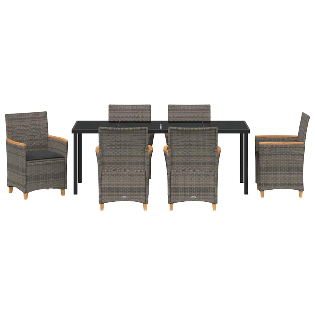 Tuin Eetset 7 pcs Grijs poly rattan
