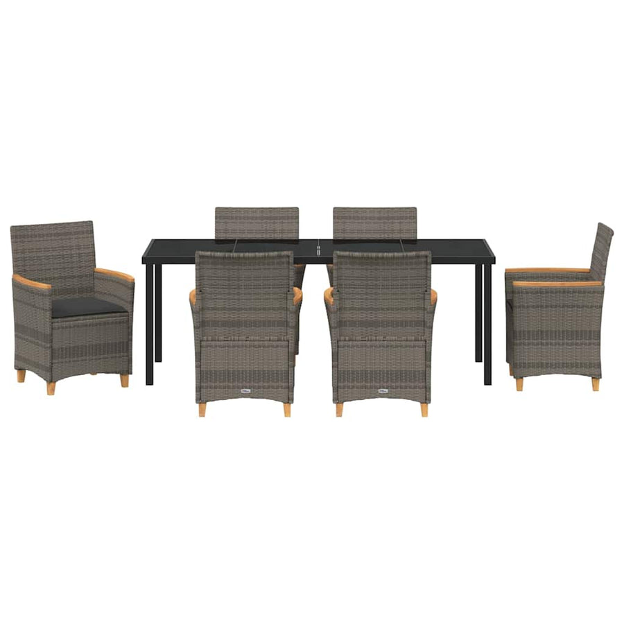 Tuin Eetset 7 pcs Grijs poly rattan