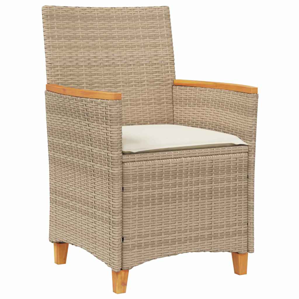 Tuin Eetset 7 pcs Beige poly rattan