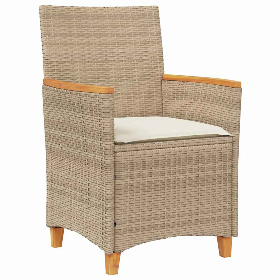 Tuin Eetset 9 pcs Beige poly rattan