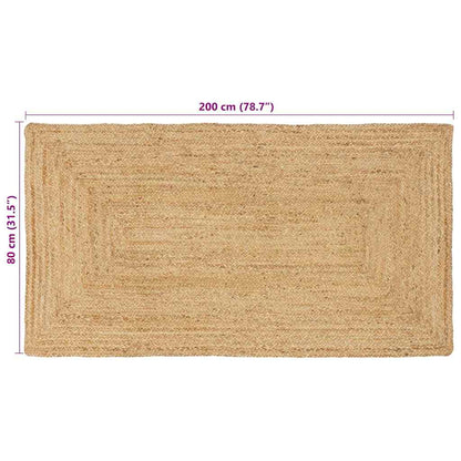 Gebied Tapijt Beige 80 x 200 cm Jute