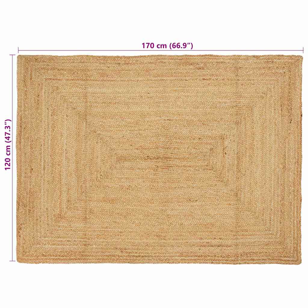 Gebied Tapijt Beige 120 x 170 cm Jute