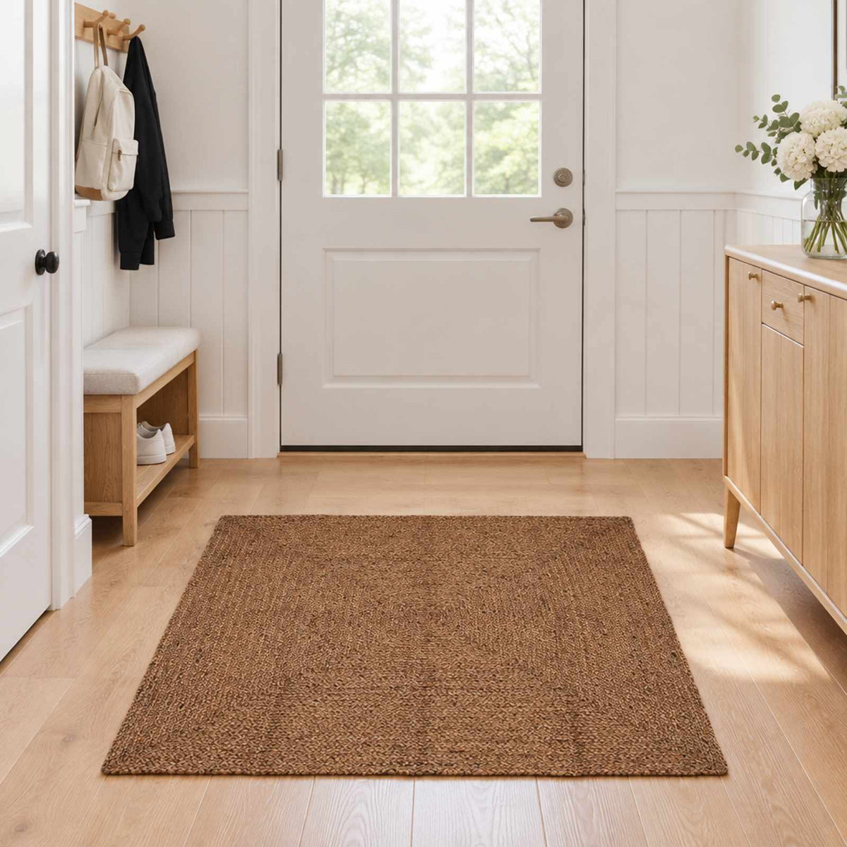Gebied Tapijt Grijs 120 x 120 cm Jute