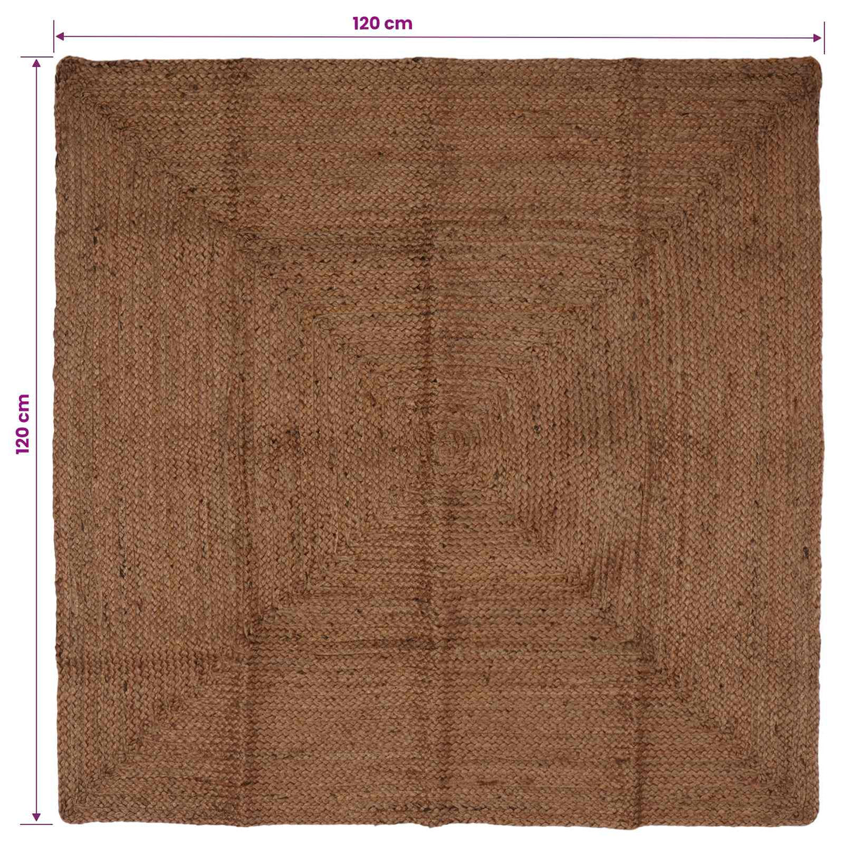 Gebied Tapijt Grijs 120 x 120 cm Jute