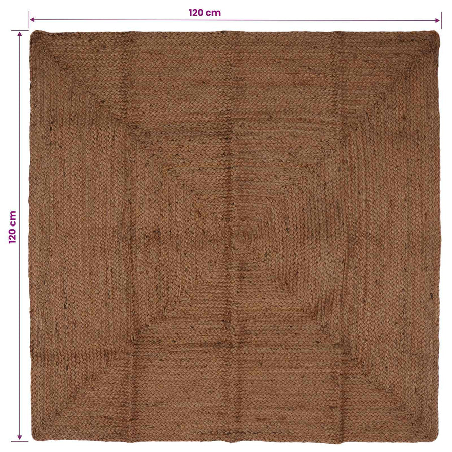 Gebied Tapijt Grijs 120 x 120 cm Jute