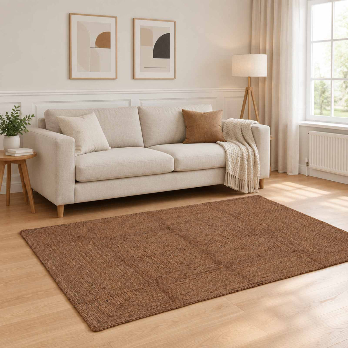 Gebied Tapijt Grijs 120 x 170 cm Jute