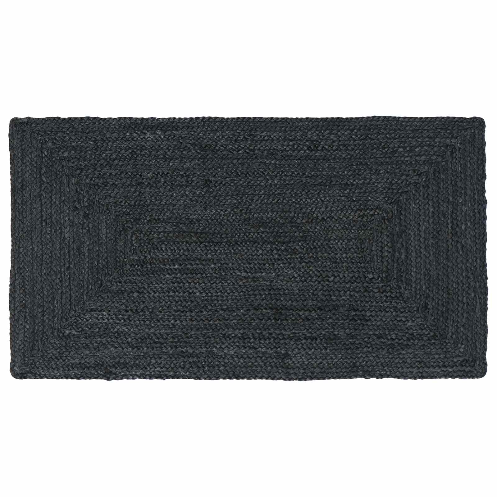 Vloerkleden Rechthoekig Donkergrijs 60 x 110 cm Jute