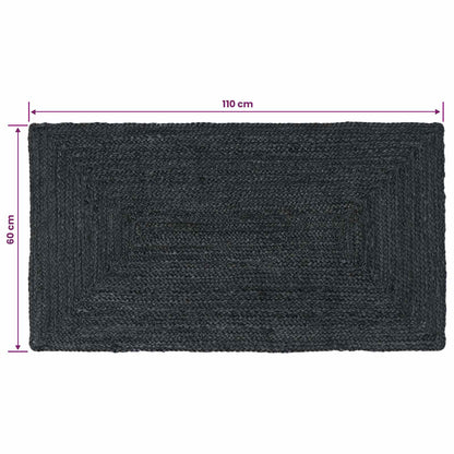 Vloerkleden Rechthoekig Donkergrijs 60 x 110 cm Jute