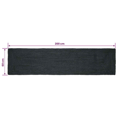 Vloerkleden Rechthoekig Donkergrijs 60 x 200 cm Jute
