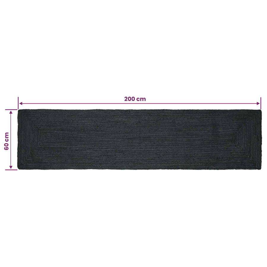 Vloerkleden Rechthoekig Donkergrijs 60 x 200 cm Jute