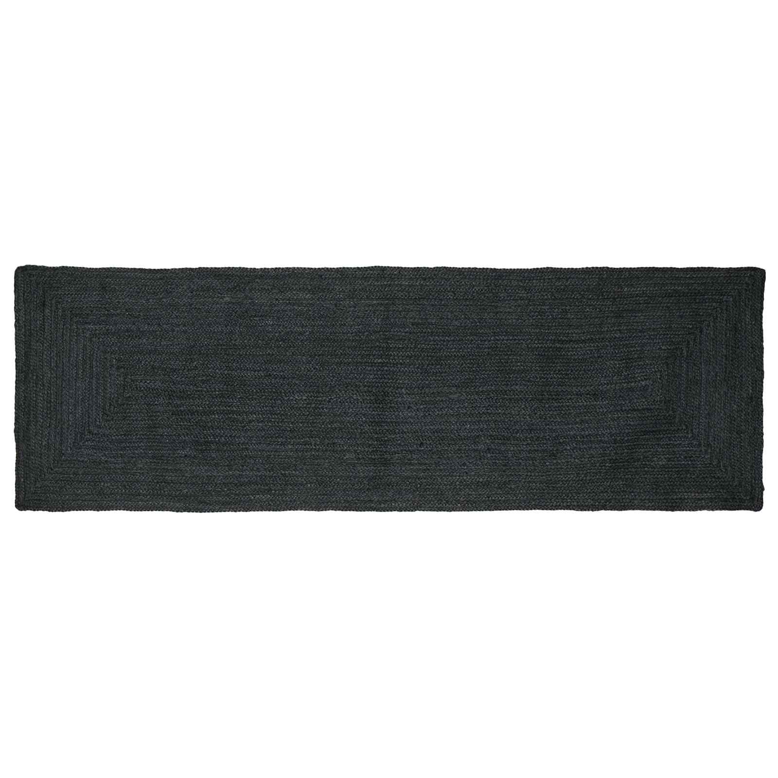 Vloerkleden Rechthoekig Donkergrijs 80 x 250 cm Jute