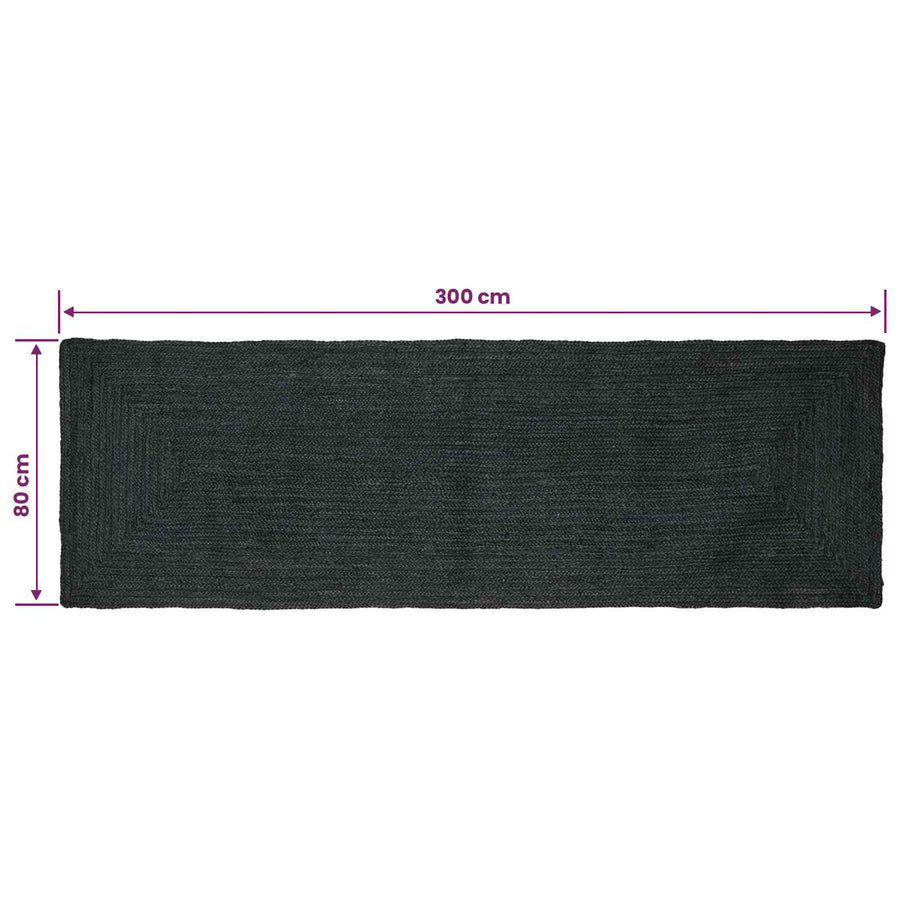 Vloerkleden Rechthoekig Donkergrijs 80 x 300 cm Jute