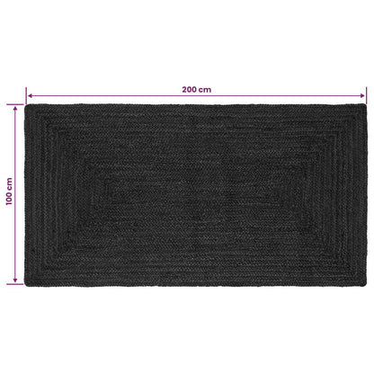 Vloerkleden Rechthoekig Donkergrijs 100 x 200 cm Jute