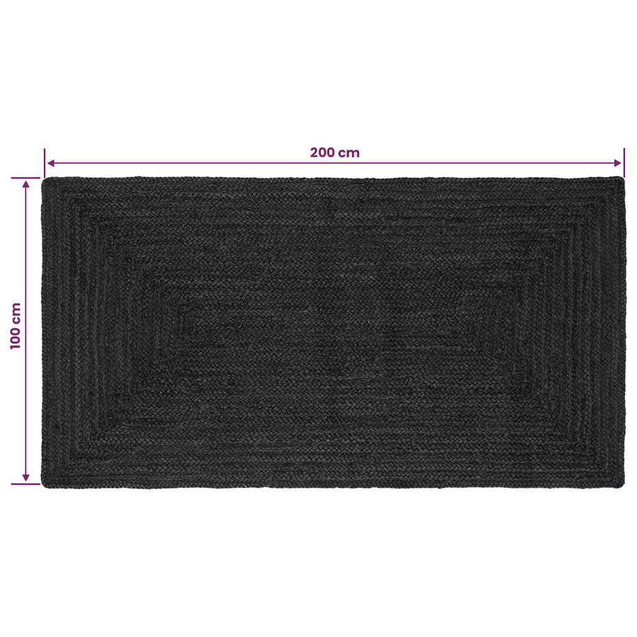 Vloerkleden Rechthoekig Donkergrijs 100 x 200 cm Jute